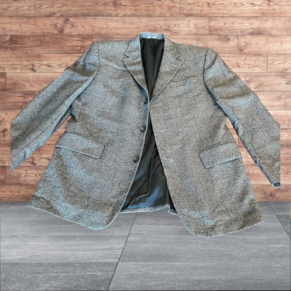 Oscar De La Renta Men’s 100% Wool Tweed Sports Coat Blazer Jacket Size 42R